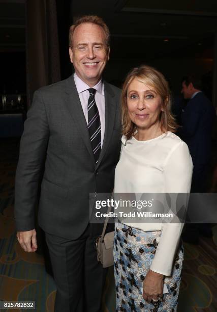 Entertainment Chairman Robert Greenblatt and CEO of 20th Century Fox Stacey Snider attend the Hollywood Foreign Press Association's Grants Banquet at...