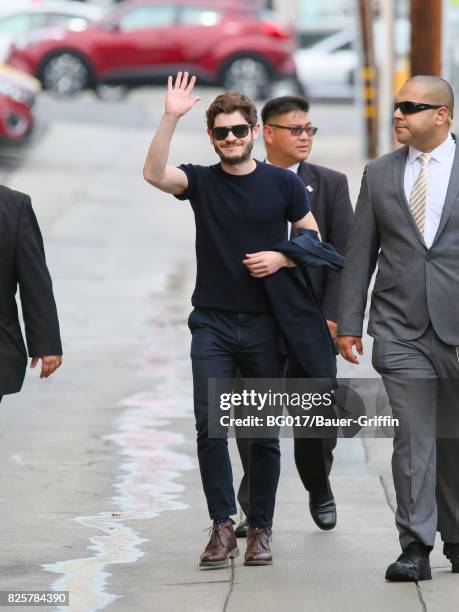 Iwan Rheon is seen arriving at 'Jimmy Kimmel Live' Show on August 02, 2017 in Los Angeles, California.