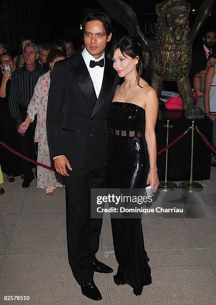 Actors Gabriel Garko and Isabella Orsini attend the Official Dinner during the 65th Venice Film Festival held at the Excelsior Hotel on August 27,...