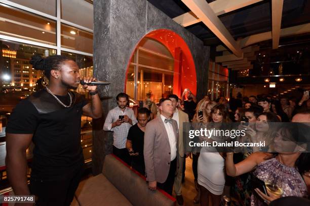 Chris Lee of "Hamilton" performs during the Katana Chicago grand opening celebration hosted by Innovative Dining Group at Katana Chicago on August 2,...