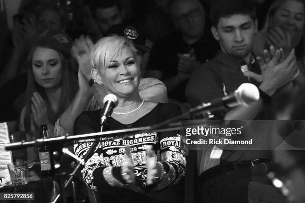 Singer/Songwriter Lorrie Morgan performs during "An Intimate Night With The Morgans" Lorrie Morgan, Marty Morgan And Guests at Bluebird Cafe on...