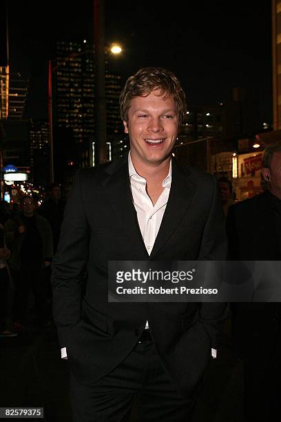 Actor Luke Ford arrives for the premiere of 'The Mummy' at the Hoyts Melbourne Central Cinemas on August 28, 2008 in Melbourne, Australia.