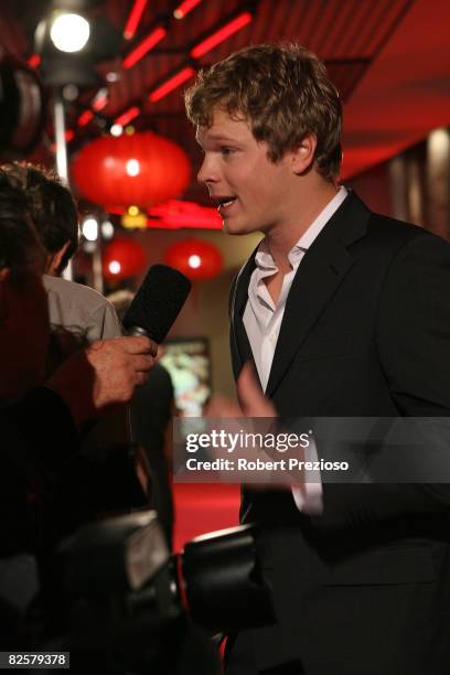 Actor Luke Ford arrives for the premiere of 'The Mummy' at the Hoyts Melbourne Central Cinemas on August 28, 2008 in Melbourne, Australia.