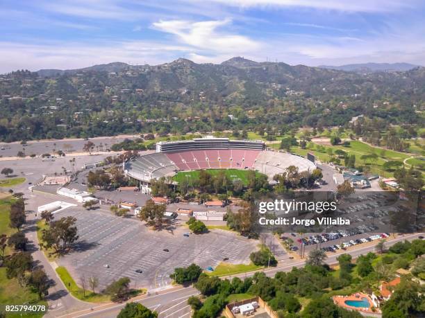 rose bowl stadion in pasadena ca - rose bowl stadium california stockfoto's en -beelden