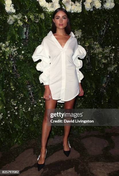 Actress Olivia Culpo attends the Maison St-Germain LA debut hosted by Lily Kwong at the Houdini Estate on August 2, 2017 in Los Angeles, California.