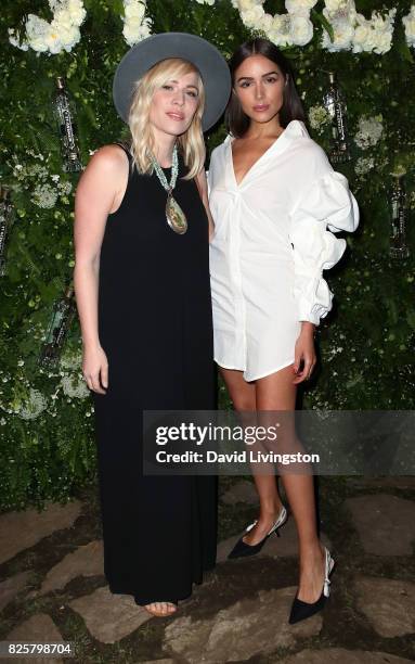 Singer Natasha Bedingfield and actress Olivia Culpo attend the Maison St-Germain LA debut hosted by Lily Kwong at the Houdini Estate on August 2,...