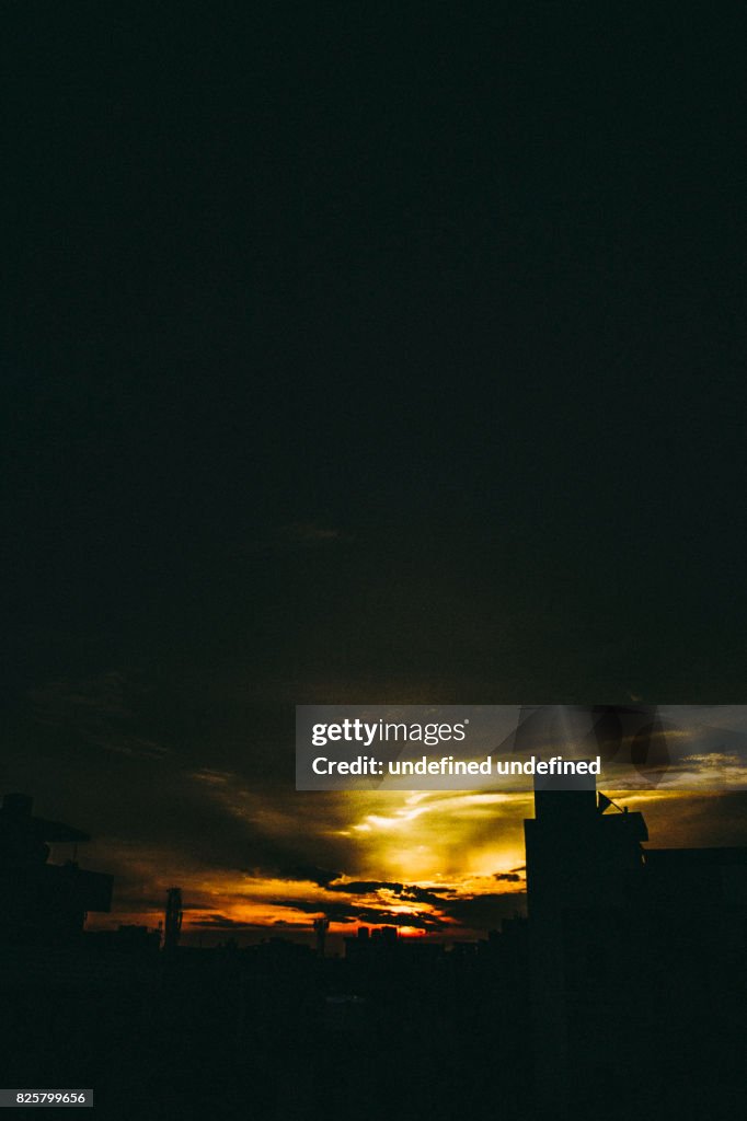 Portrait shot of dramatic skyscape