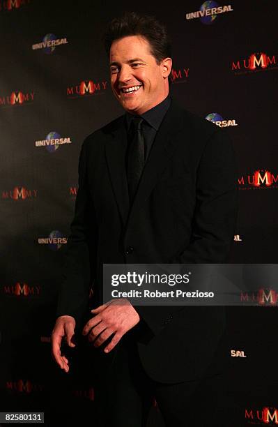 Actor Brendan Fraser arrives for the premiere of 'The Mummy' at the Hoyts Melbourne Central Cinemas on August 28, 2008 in Melbourne, Australia.