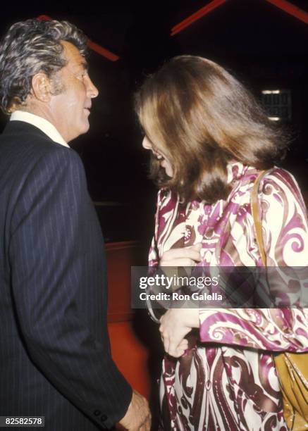 Actor/Singer Dean Martin and Catherine Hawn on March 26, 1970 leaving the Candy Store in Beverly Hills, California.