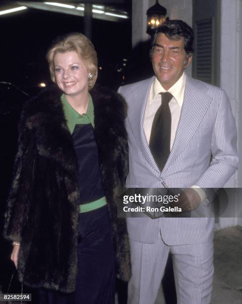 Actor/Singer Dean Martin and wife Catherine Hawn on April 2, 1973 dining at Chasen's Restaurant in Beverly Hills, California.