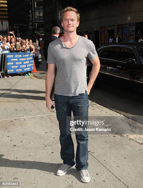 Actor Neil Patrick Harris visits the "Late Show with David Letterman" at the Ed Sullivan Theater August 27, 2008 in New York City.