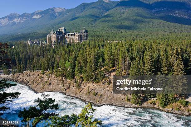 canada, alberta, banff springs hotel - banff springs hotel stock pictures, royalty-free photos & images