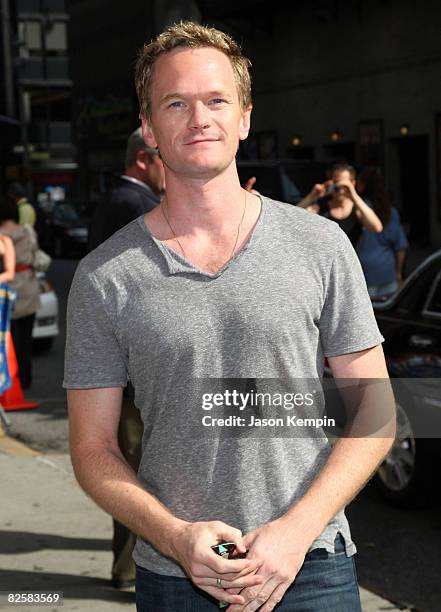 Actor Neil Patrick Harris visits the "Late Show with David Letterman" at the Ed Sullivan Theater August 27, 2008 in New York City.