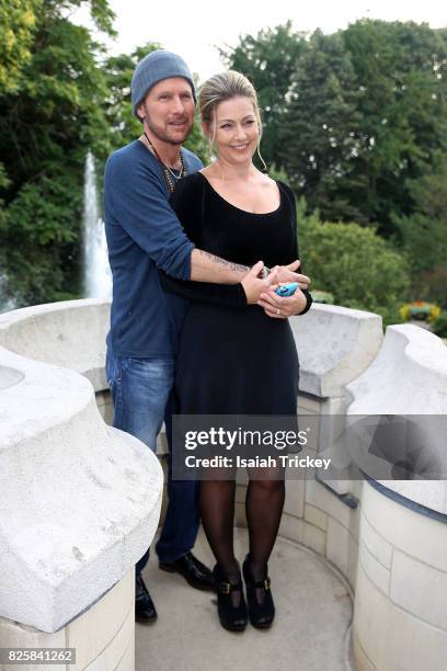 Corey Hart and his wife Julie Masse attend Canada's Walk Of Fame Presents Music Under The City Stars at Casa Loma on August 2, 2017 in Toronto,...