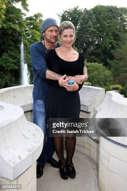 Corey Hart and his wife Julie Masse attend Canada's Walk Of Fame Presents Music Under The City Stars at Casa Loma on August 2, 2017 in Toronto,...