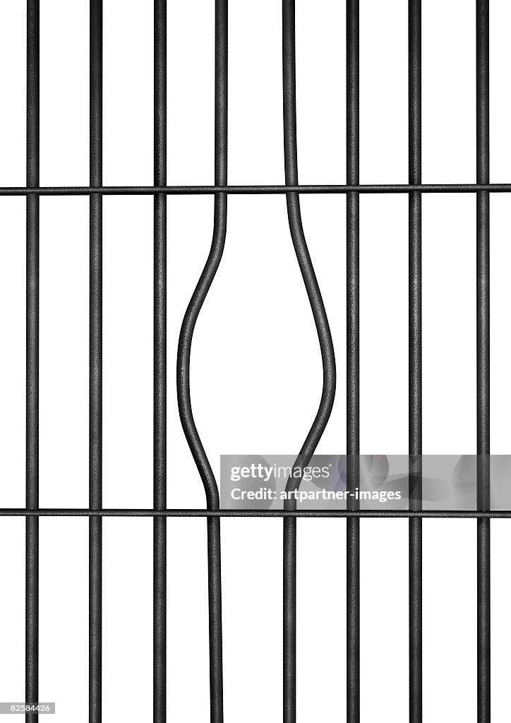 Bent / turned bars in prison / jail