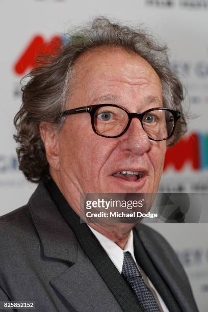 Geoffrey Rush arrives ahead of the World Premiere of Jungle at the opening night of the 66th Melbourne International Film Festival on August 3, 2017...
