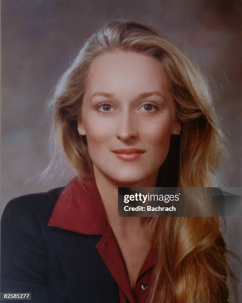 Studio portrait of American actress Meryl Streep , late 1970s or early 1980s.