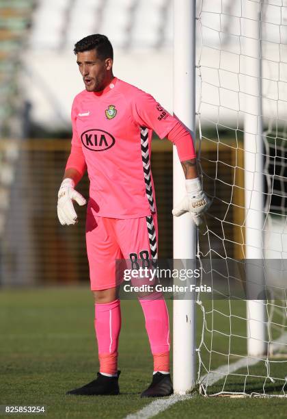 Vitoria Setubal goalkeeper Pedro Trigueira from Portugal in action during the League Cup match between Vitoria Setubal and CD Tondela at Estadio do...