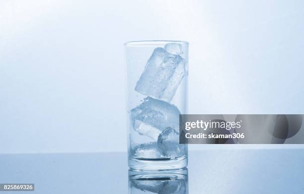 refresh glass high ball with ice cube with white background - 氷　塊 ストックフォトと画像