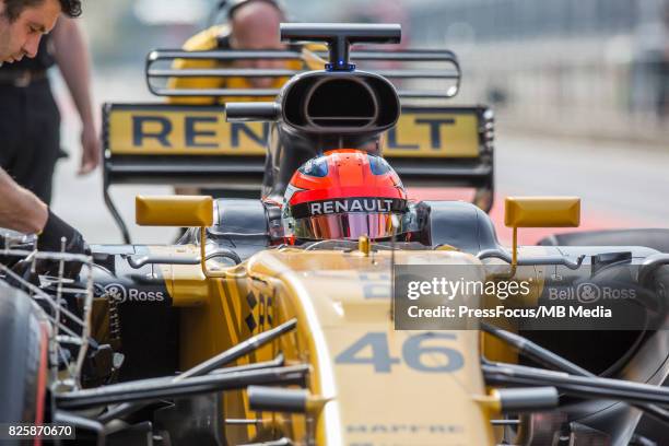 Robert Kubica of Poland and Renault Sport F1 looks on during day one of F1 in-season testing at Hungaroring on August 02, 2017 in Budapest, Hungary.