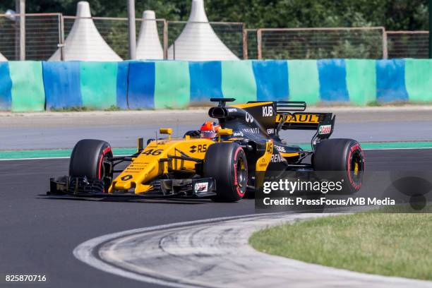 Robert Kubica of Poland and Renault Sport F1 looks on during day one of F1 in-season testing at Hungaroring on August 02, 2017 in Budapest, Hungary.