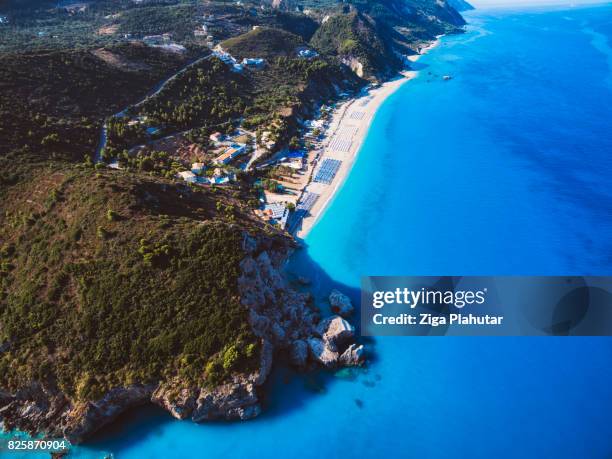 kathisma beach, lefkada island, greece - levkas stock pictures, royalty-free photos & images