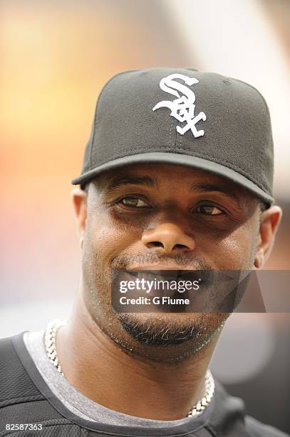 Ken Griffey Jr. #17 of the Chicago White Sox warms up before the game against the Baltimore Orioles on August 25, 2008 at Camden Yards in Baltimore,...