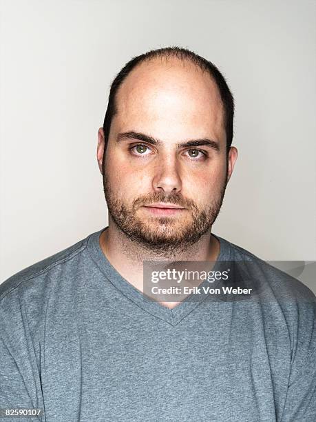 portrait of individual on a white background - geheimratsecke stock-fotos und bilder