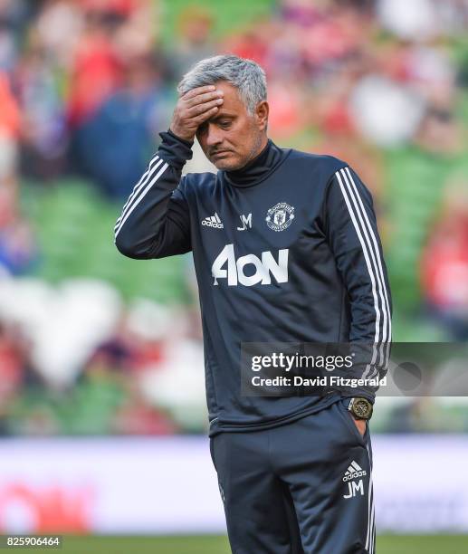 Dublin , Ireland - 2 August 2017; Manchester United manager José Mourinho ahead of the International Champions Cup match between Manchester United...