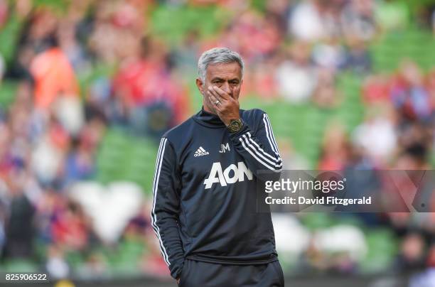 Dublin , Ireland - 2 August 2017; Manchester United manager José Mourinho ahead of the International Champions Cup match between Manchester United...