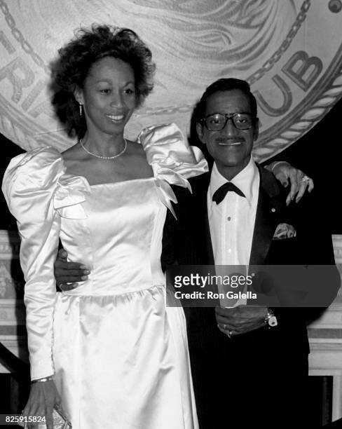 Sammy Davis Jr. And Altovise Davis attend New York Friar's Club Tribute Honoring Barbara Sinatra on May 14, 1988 at the Waldorf Hotel in New York...