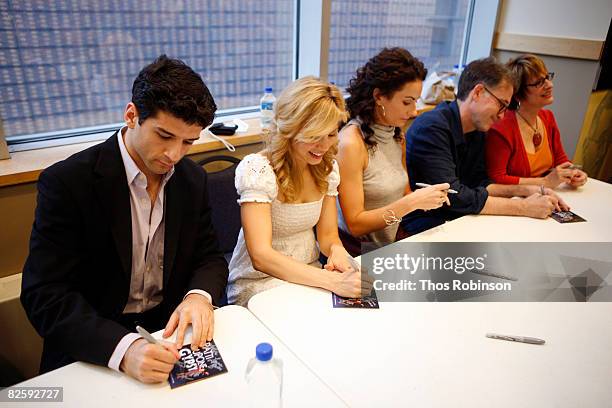 Actor Tony Yazbeck, actresses Leigh Ann Larkin and Laura Benanti, actor Boyd Gaines, and actress Patti LuPone sign autographs at the Stars of "Gypsy"...