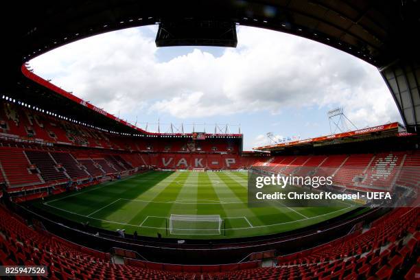 General view of the De Grolsche Veste Stadiumprior to the UEFA Women's Euro 2017 Second Semi Final match between Netherlands and England at De...