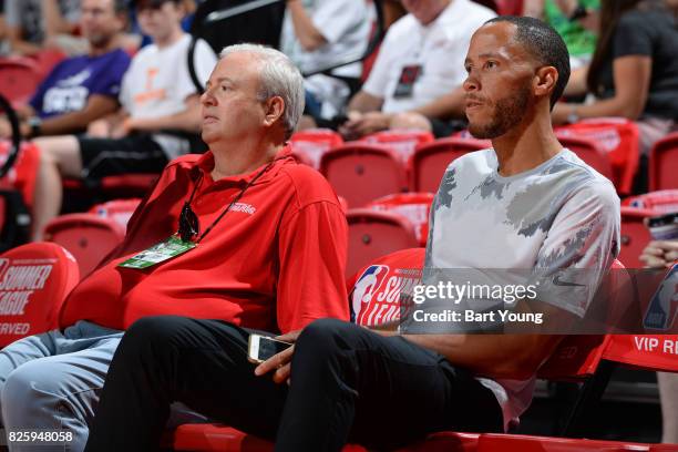 Former NBA player, Tayshaun Prince attends the 2017 NBA Las Vegas Summer League game between the Utah Jazz and the Memphis Grizzlies on July 11, 2017...