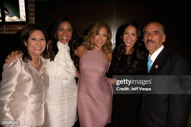 Actresses Rosario Dawson , Jennifer Lopez and Jessica Alba attend the Voto Latino Party on August 27, 2008 in Denver, Colorado.