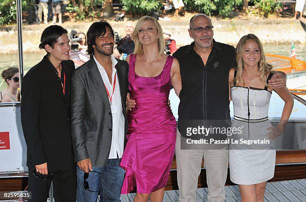 Actors J.D. Pardo, Jose Maria Yazpik, Charlize Theron, director Guillermo Arriaga and actress Jennifer Lawrence attend the 'The Burning Plain'...