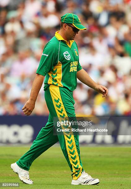 Jacques Kallis of South Africa walks to his fielding position during the Third NatWest One Day International between England and South Africa at the...