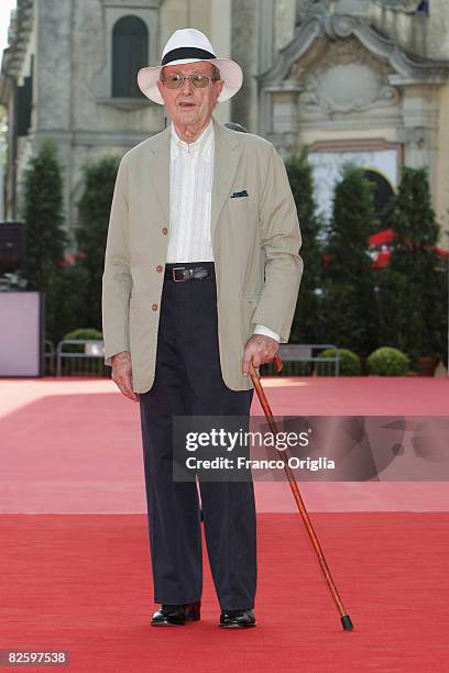 Film director Manoel de Oliveira attends the Vitral E A Santa Morta Premiere held at the Piazzale del Casino during the 65th Venice Film Festival on...