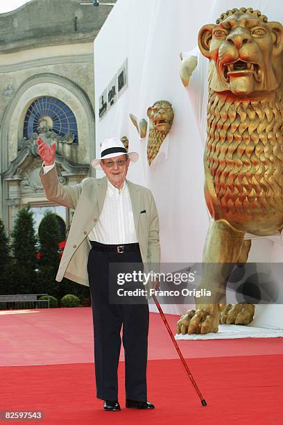 Film director Manoel de Oliveira attends the Vitral E A Santa Morta Premiere held at the Piazzale del Casino during the 65th Venice Film Festival on...