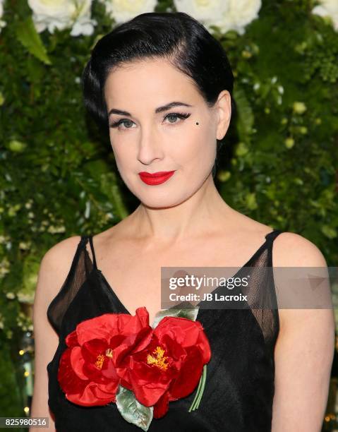 Dita Von Teese attends the Maison St-Germain LA Debut hosted by Lily Kwong on August 02, 2017 in Los Angeles, California.