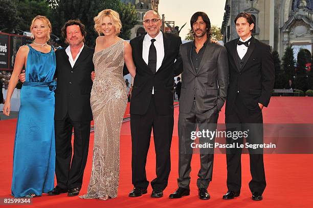 Actors Jennifer Lawrence, Joaquim de Almeida, director Guillermo Arrriaga, actors Jose Maria Yazpik and J.D. Pardo attend the 'The Burning Plain'...