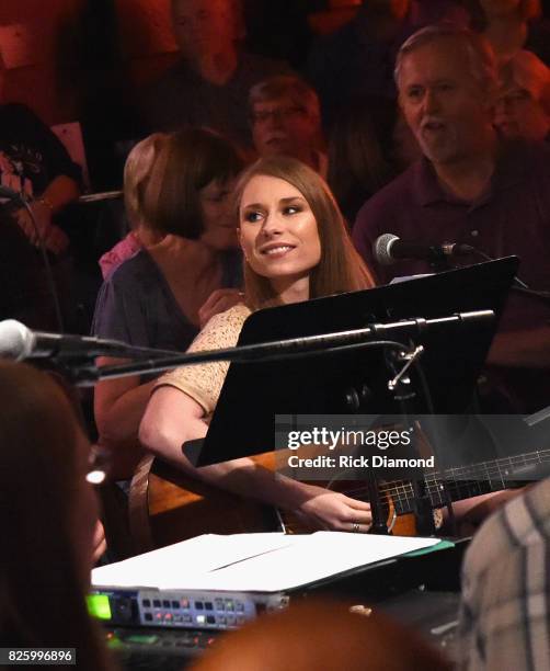 Singer/Songwriter Alyssa Trahan performs during "An Intimate Night With The Morgans" Lorrie Morgan, Marty Morgan And Guests at Bluebird Cafe on...