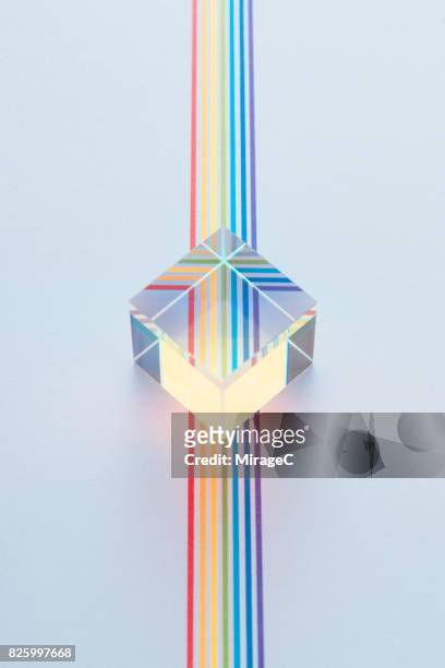 prism on colorful lines - プリズム　レンズ ストックフォトと画像