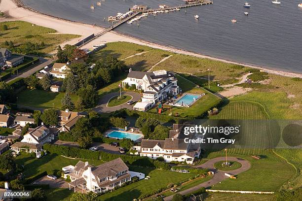 An aerial view of the Kennedy Compound on July 25, 2008 in Hyannisport, Massachusetts.