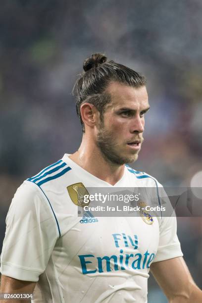 Gareth Bale of Real Madrid after the International Champions Cup El Clásico match between FC Barcelona and Real Madrid at the Hard Rock Stadium on...