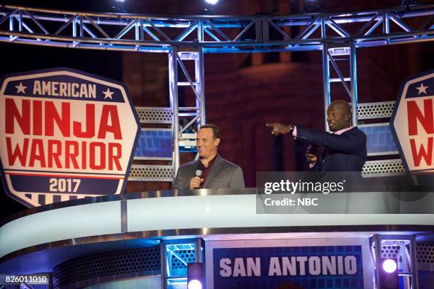 San Antonio Finals" -- Pictured: Matt Iseman, Akbar Gbajabiamila --