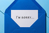 I'm SORRY - message in blue envelope