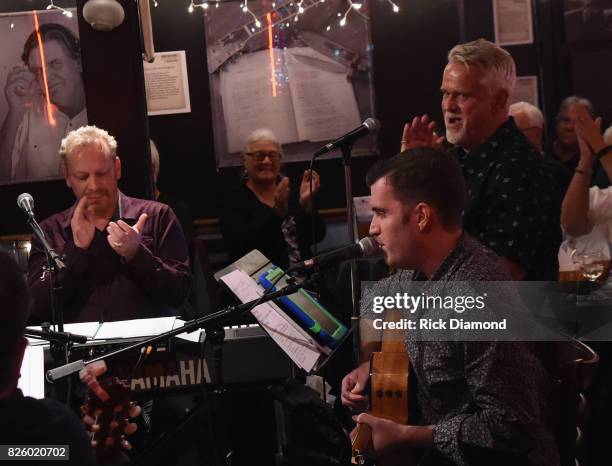 Singer/Songwriters Buddy Hyatt, Marty Morgan and JP Williams perform during "An Intimate Night With The Morgans" Lorrie Morgan, Marty Morgan And...