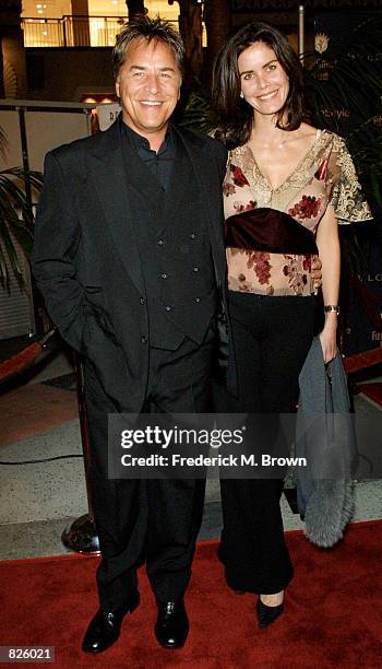 Actor Don Johnson and his wife Kelley attend the Fulfillment Fund honoring Jeffrey Katzenberg at the Stars 2001 Benefit Gala November 8, 2001 in Los...